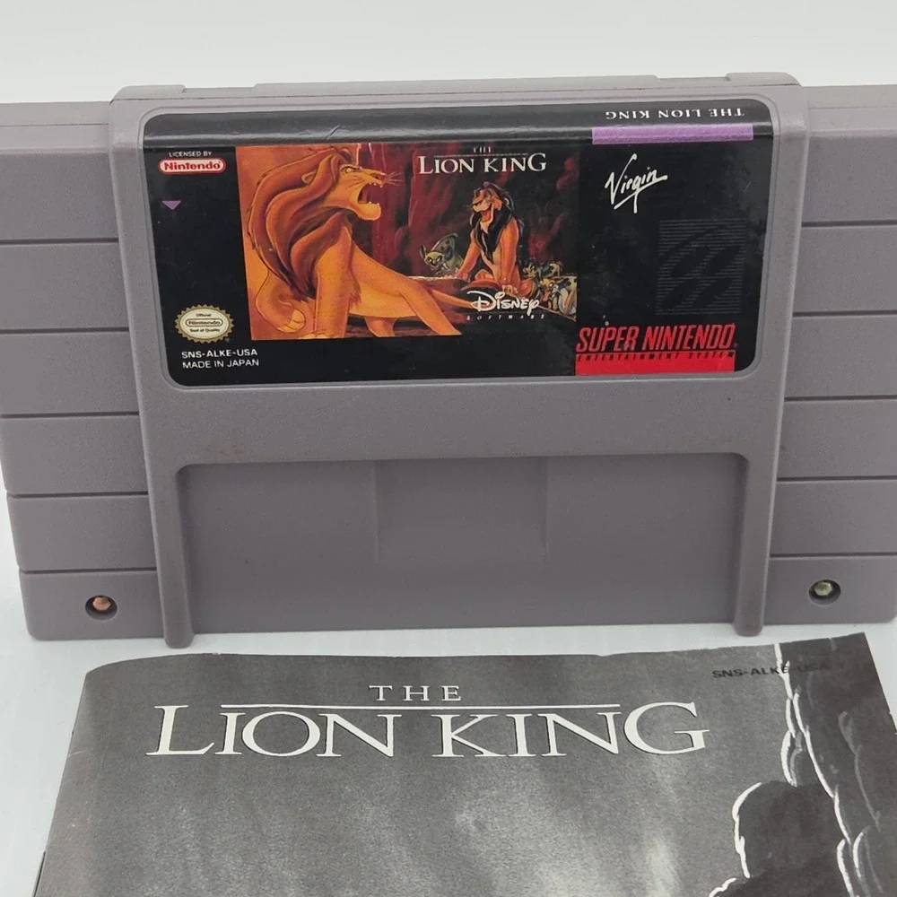 The Lion King Super Nintendo SNES 1994 Game Cartridge & Manual SNS-ALKE-USA